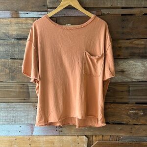 Free People Peach Short Sleeve Tee